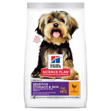 Hill\'s Science Plan Adult Sen. Stomach & Skin Small & Mini med Kylling 1,5 kg. 