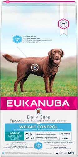 Eukanuba DailyCare Adult Large Breed Weight Control. 12 kg. IKKE LAGERVARE - op til plus 2 ugers leveringstid