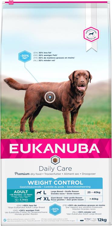 Eukanuba DailyCare Adult Large Breed Weight Control. 12 kg. IKKE LAGERVARE - op til plus 2 ugers leveringstid