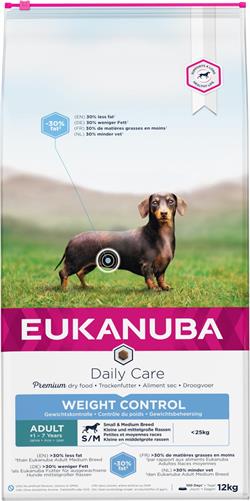 Eukanuba DailyCare Adult Small&Mediuam Breed Weight Control. 12 kg. IKKE LAGERVARE - op til plus 2 ugers leveringstid
