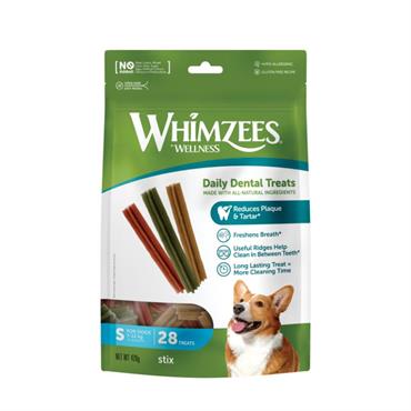 Whimzees Stix. Tandrensende tyggeben til SMALL hund. 28 stk.