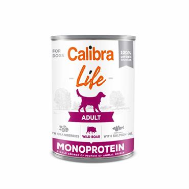 Calibra Dog Life. Vådfoder Monoprotein med Vildsvin 6 dåse af 400g. 