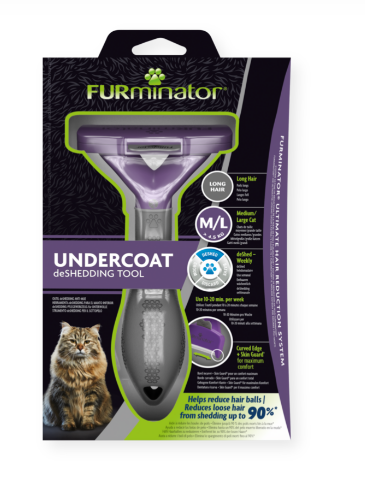 Furminator Undercoat deShedding Tool til mellemstore og store katte med Lang pels. 