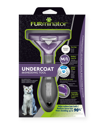 Furminator Undercoat Deshedding Tool til mellemstore og store katte med Kort pels.