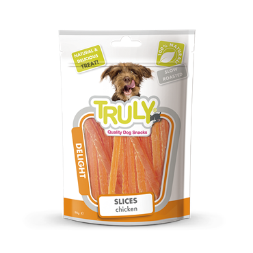 Truly Slices Soft Snack Kylling. Godbidder til hunde. 90 g