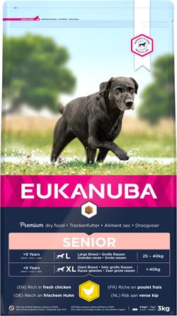 Eukanuba Senior Large Breed med Kylling. 12 kg. IKKE LAGERVARE - op til plus 2 ugers leveringstid