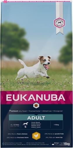 Eukanuba Adult Small Breed med Kylling. 15 kg. IKKE LAGERVARE - op til plus 2 ugers leveringstid