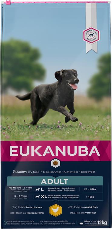 Eukanuba Adult Large Breed med Kylling. 12 kg. 