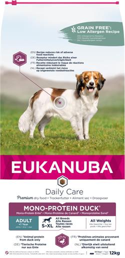Eukanuba DailyCare All Breeds med Mono-Protein And. 12 kg. IKKE LAGERVARE - op til plus 2 ugers leveringstid
