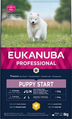 Eukanuba Puppy Start med Kylling til hvalpe af alle racer 8 kg. IKKE LAGERVARE - op til plus 2 ugers leveringstid