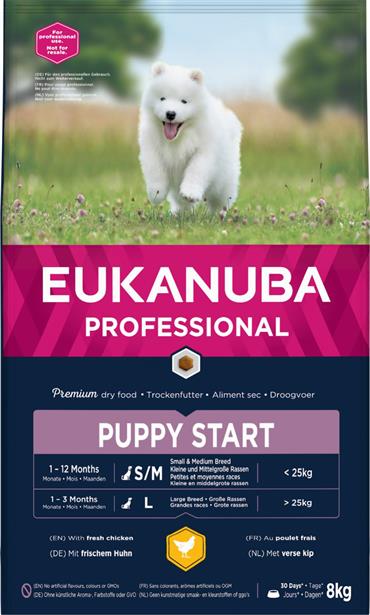 Eukanuba Puppy Start med Kylling til hvalpe af alle racer 8 kg. IKKE LAGERVARE - op til plus 2 ugers leveringstid