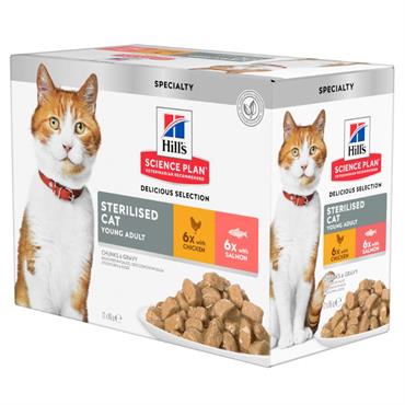 Hill\'s Science Plan Feline Adult med Kylling & Laks 12 x 85 g. 