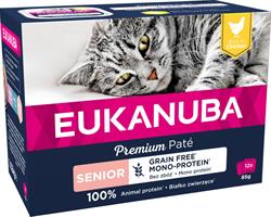 Eukanuba Cat. Vådfoder til senior. Premium pate rig på kylling